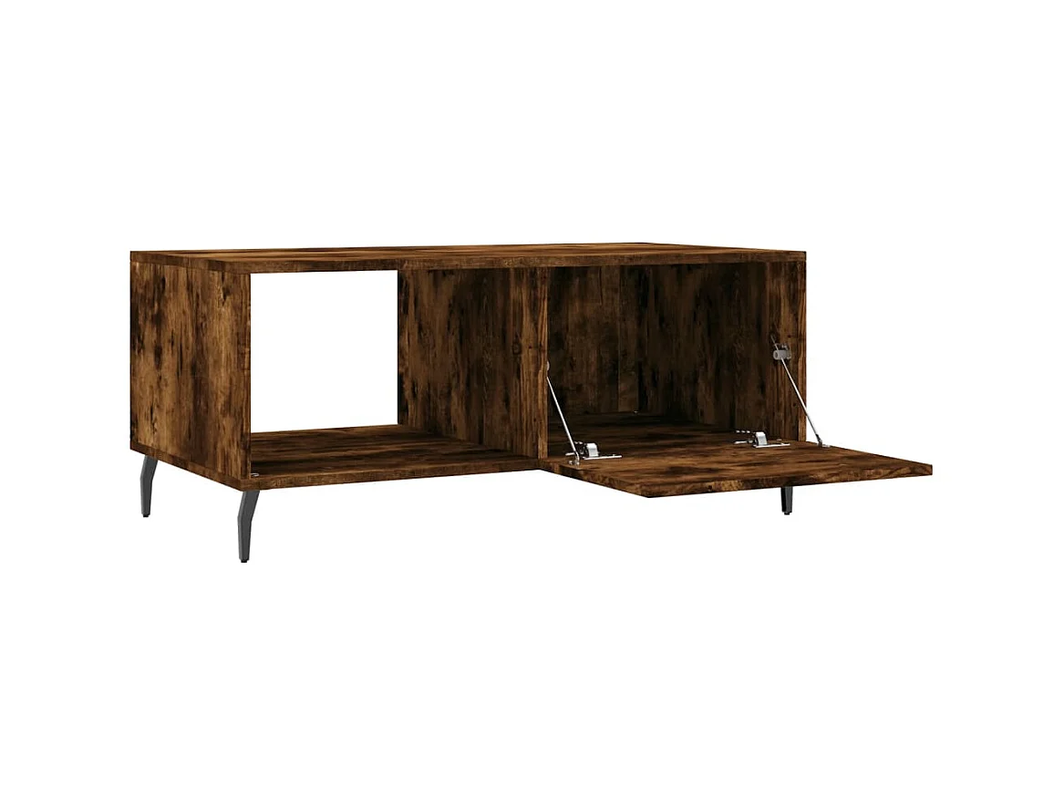 Table basse chêne fumé 90x50x40 cm bois d'ingénierie