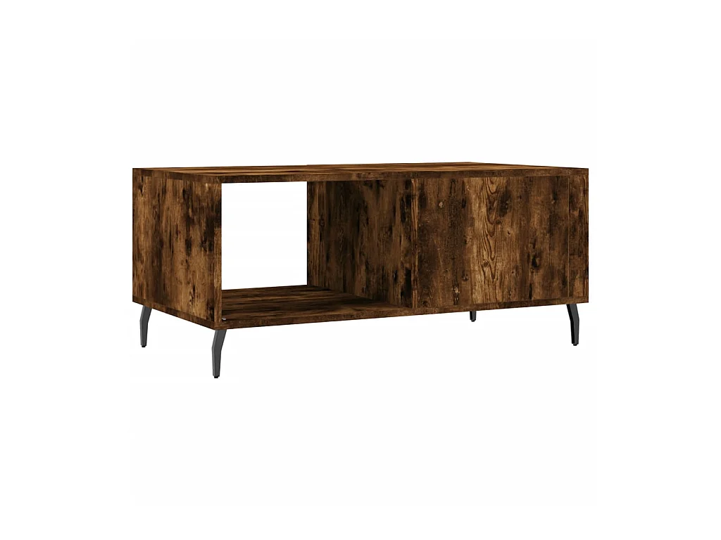 Table basse chêne fumé 90x50x40 cm bois d'ingénierie