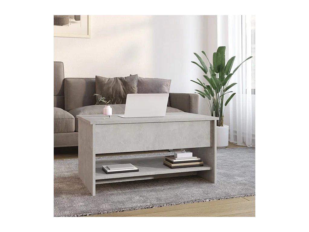Gold Salontafel Betongrijs 80x50x40 cm Bewerkt hout