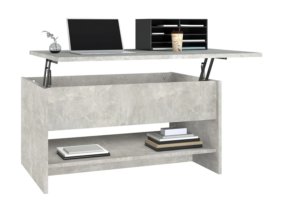 Goldfarbener Couchtisch Betongrau 80x50x40 cm Holzwerkstoff