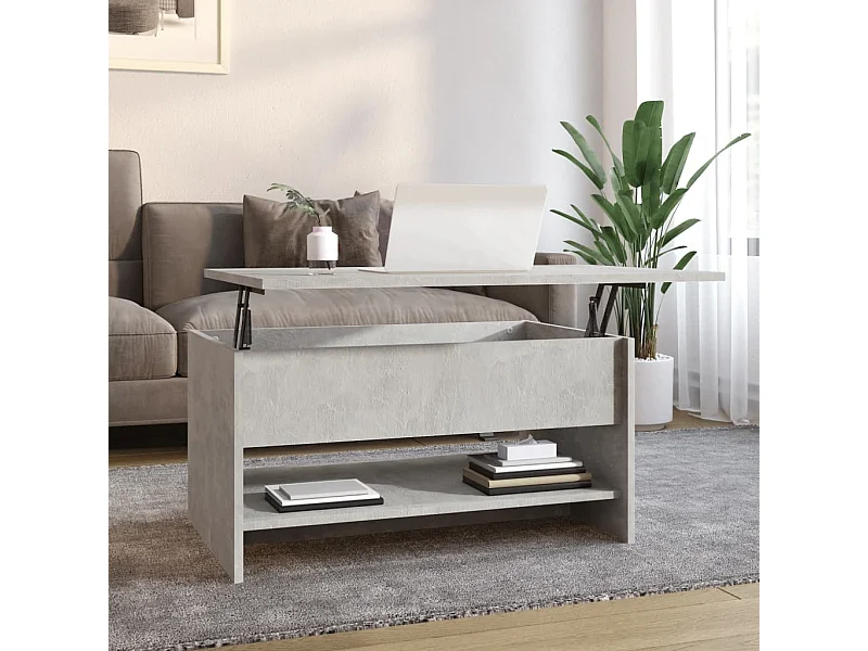 Tavolino Gold Grigio cemento 80x50x40 cm MDF