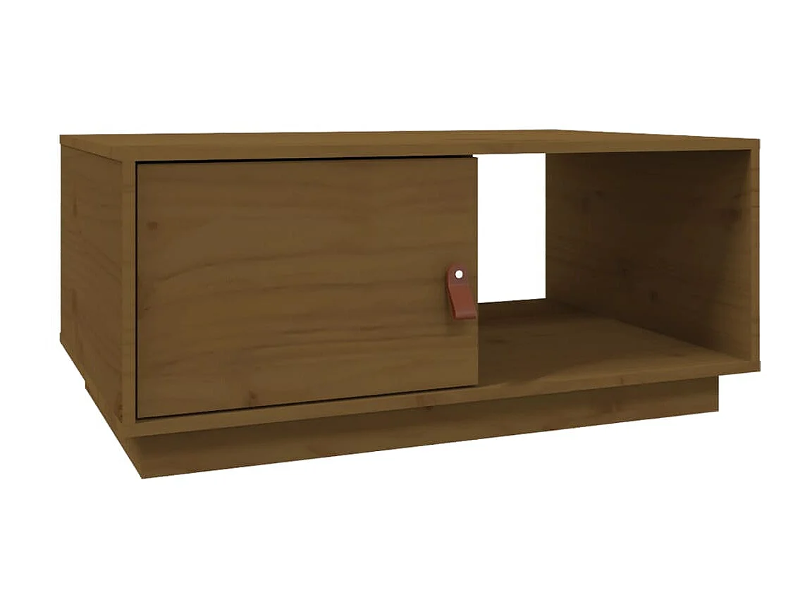 Table basse Marron miel 80x50x35,5 cm Bois massif de pin