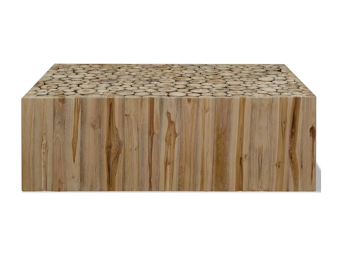 Goudkleurige salontafel van echt teakhout 90x50x30 cm