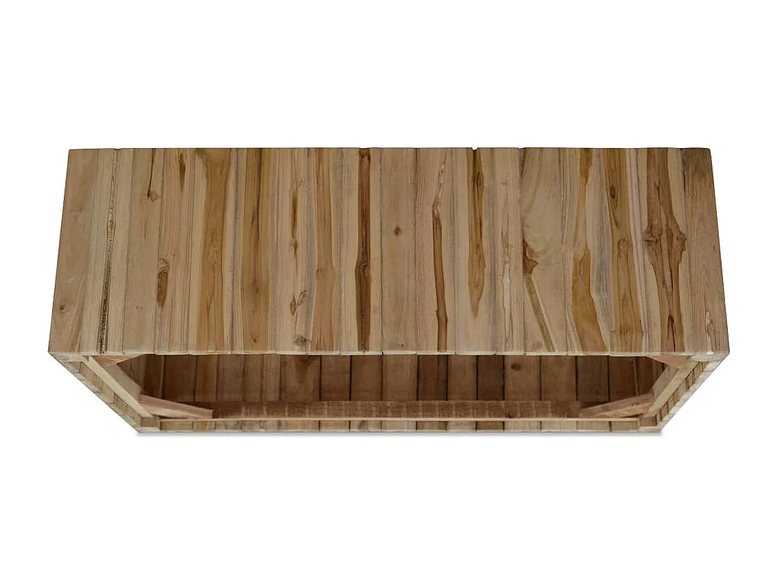 Goudkleurige salontafel van echt teakhout 90x50x30 cm