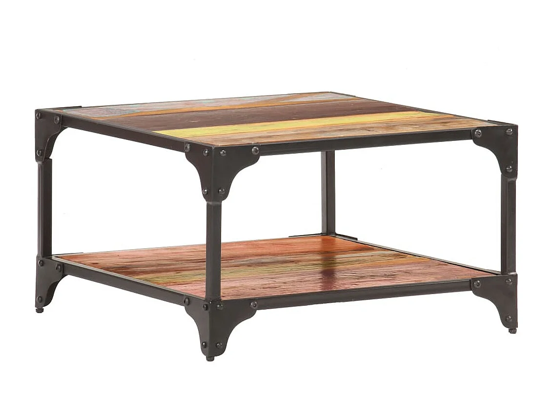 Mesa de centro Gold 60x60x35 cm Madera maciza recuperada