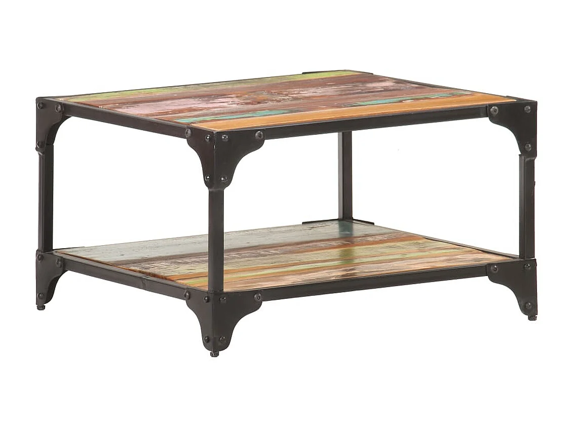 Mesa de centro Gold 60x60x35 cm Madera maciza recuperada