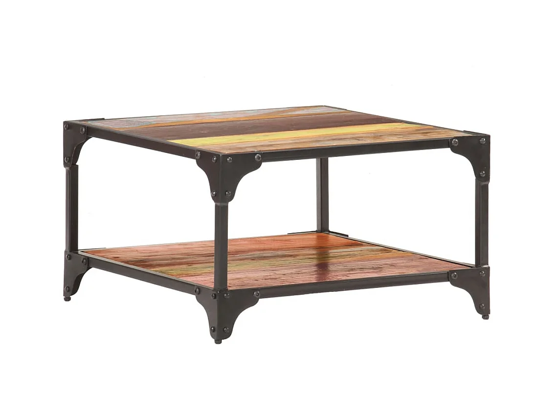 Goud Salontafel 60x60x35 cm Massief hergebruikt hout