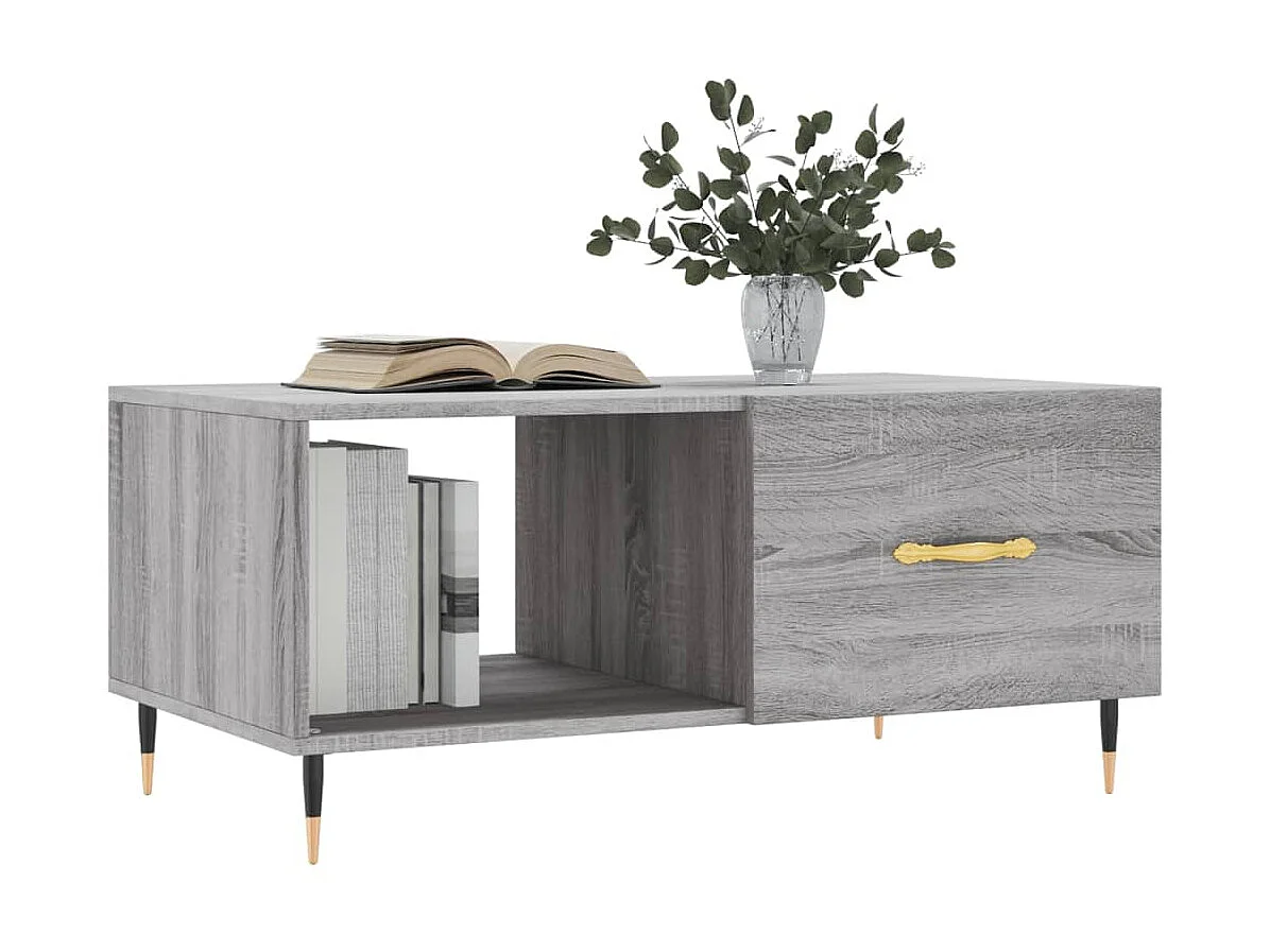 Table basse sonoma gris 90x50x40 cm bois d'ingénierie