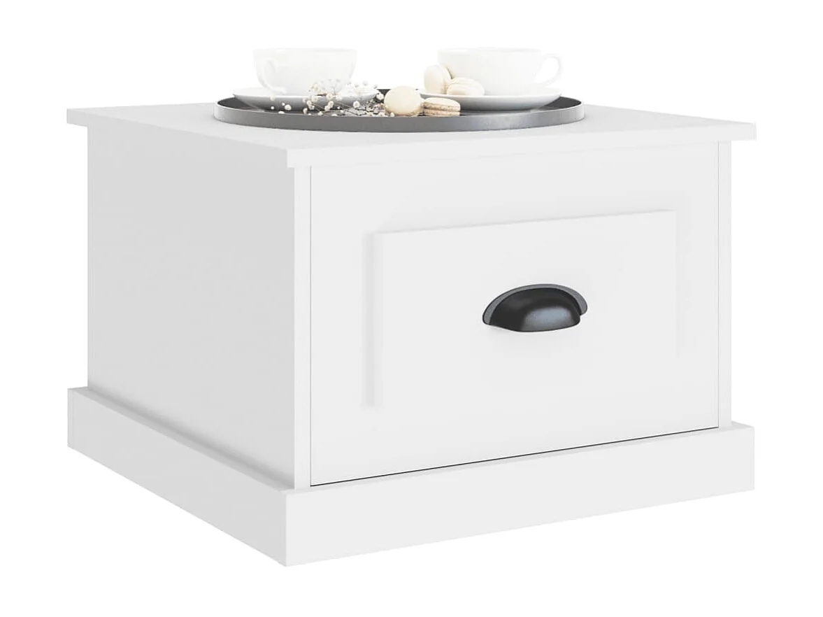 Goudwitte salontafel 50x50x35 cm samengesteld hout