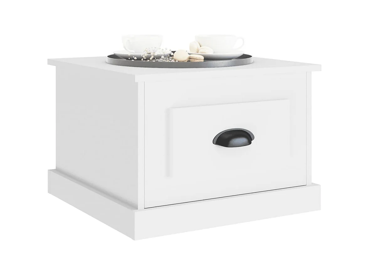 Table basse blanc 50x50x35 cm bois d'ingénierie