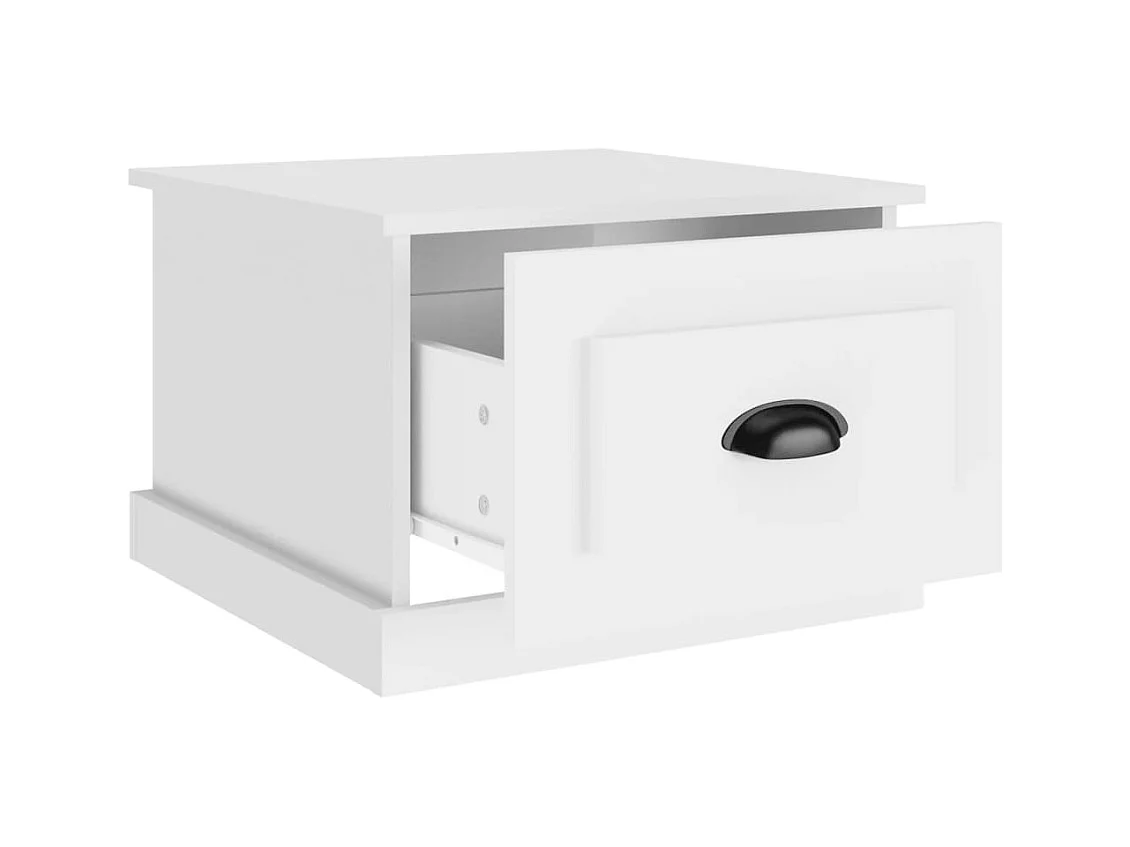 Table basse blanc 50x50x35 cm bois d'ingénierie