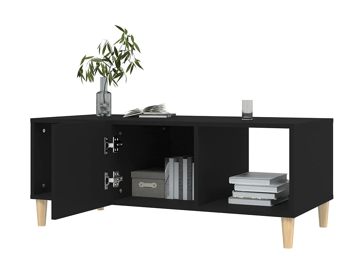 Tavolino Gold nero 102x50x40 cm in MDF