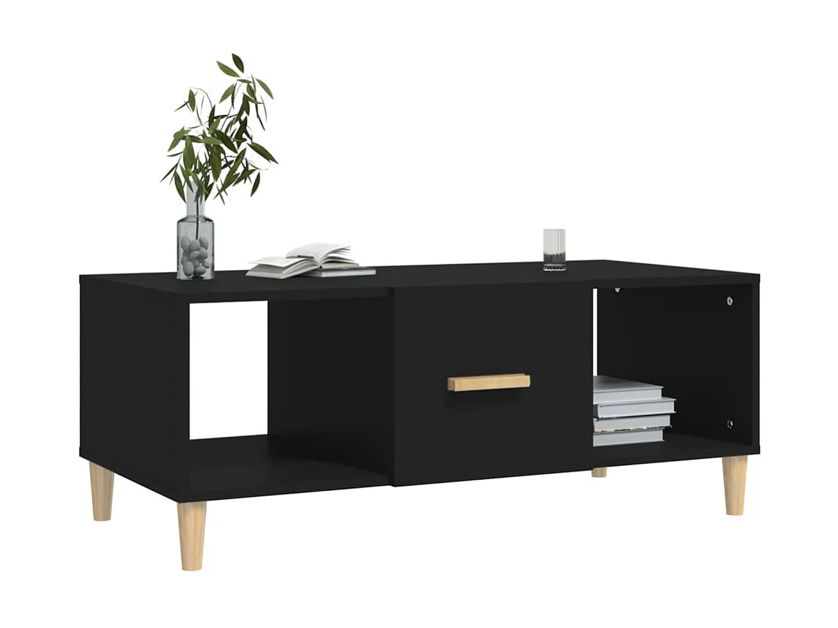 Table basse noir 102x50x40 cm bois d'ingénierie