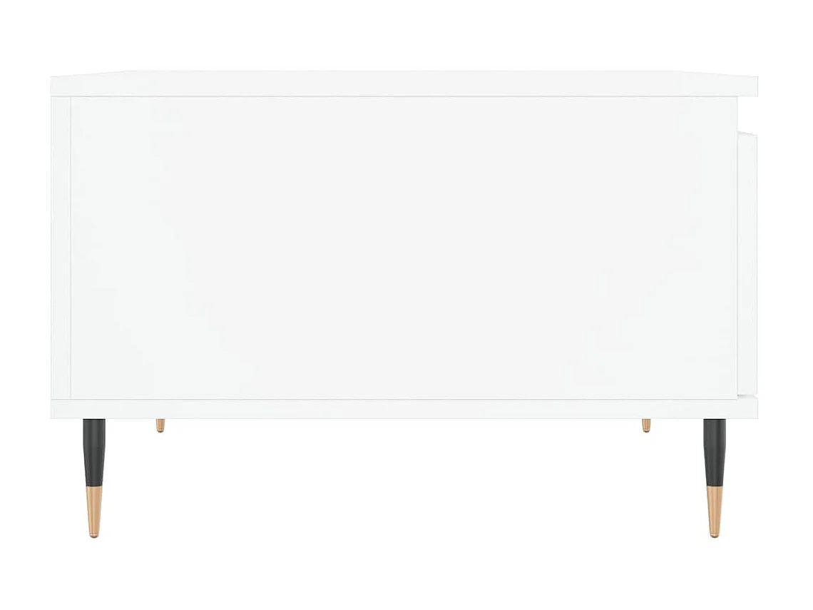 Mesa de centro dourada branca 55x55x36,5 cm madeira projetada