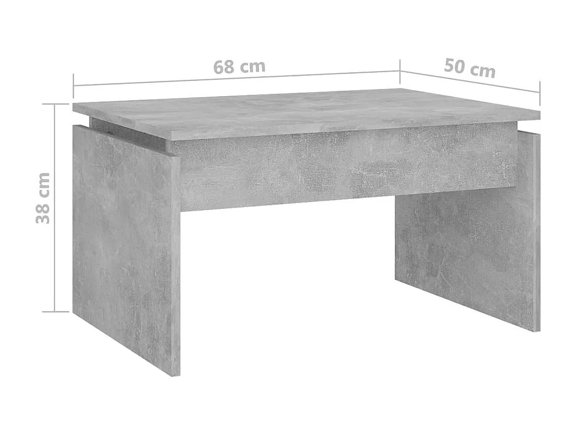 Tavolino Gold Tavolino grigio cemento 68x50x38 cm Truciolare