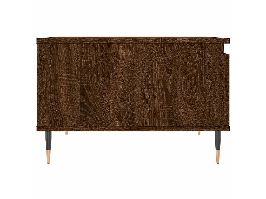 Mesa de centro em carvalho marrom dourado 55x55x36,5 cm madeira projetada