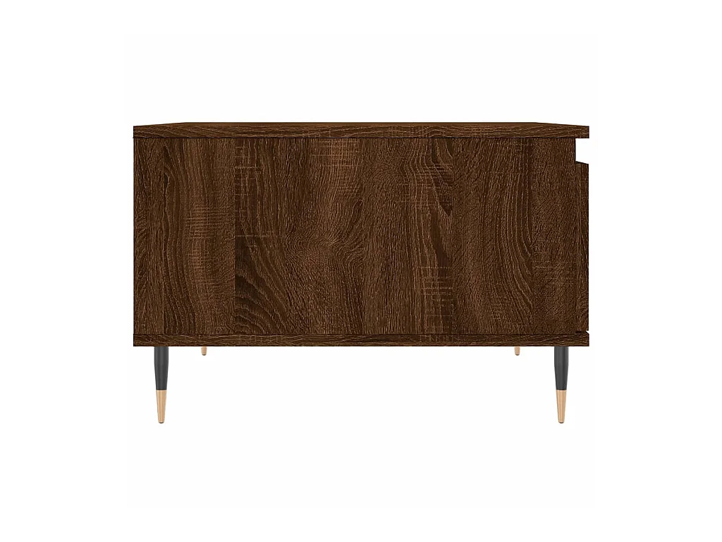 Goudbruin eiken salontafel 55x55x36,5 cm samengesteld hout