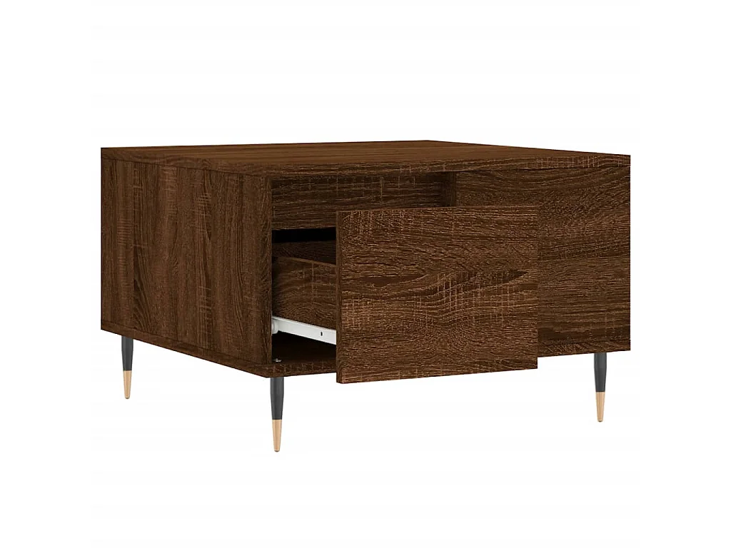 Table basse chêne marron 55x55x36,5 cm bois d'ingénierie