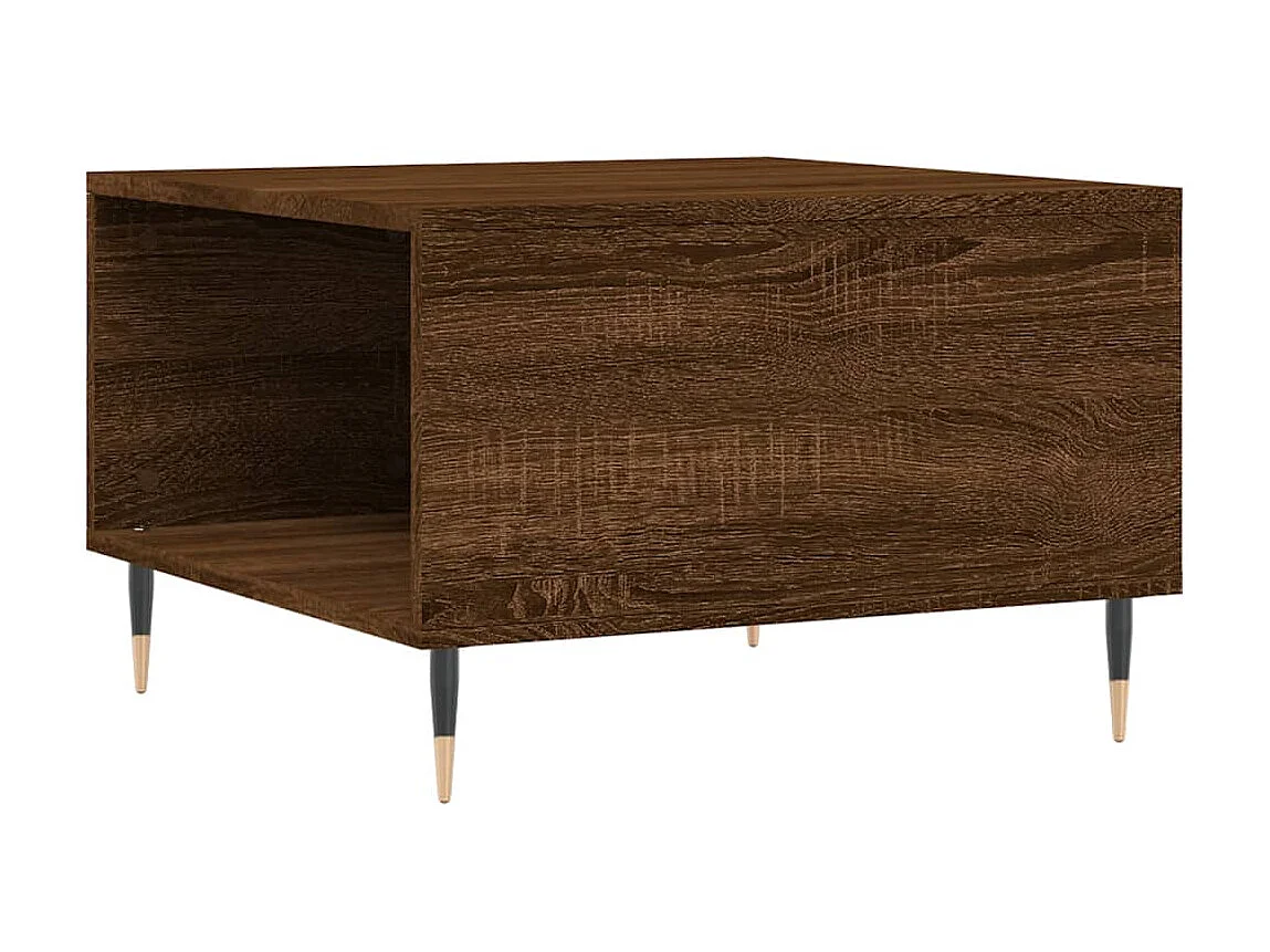 Table basse chêne marron 55x55x36,5 cm bois d'ingénierie