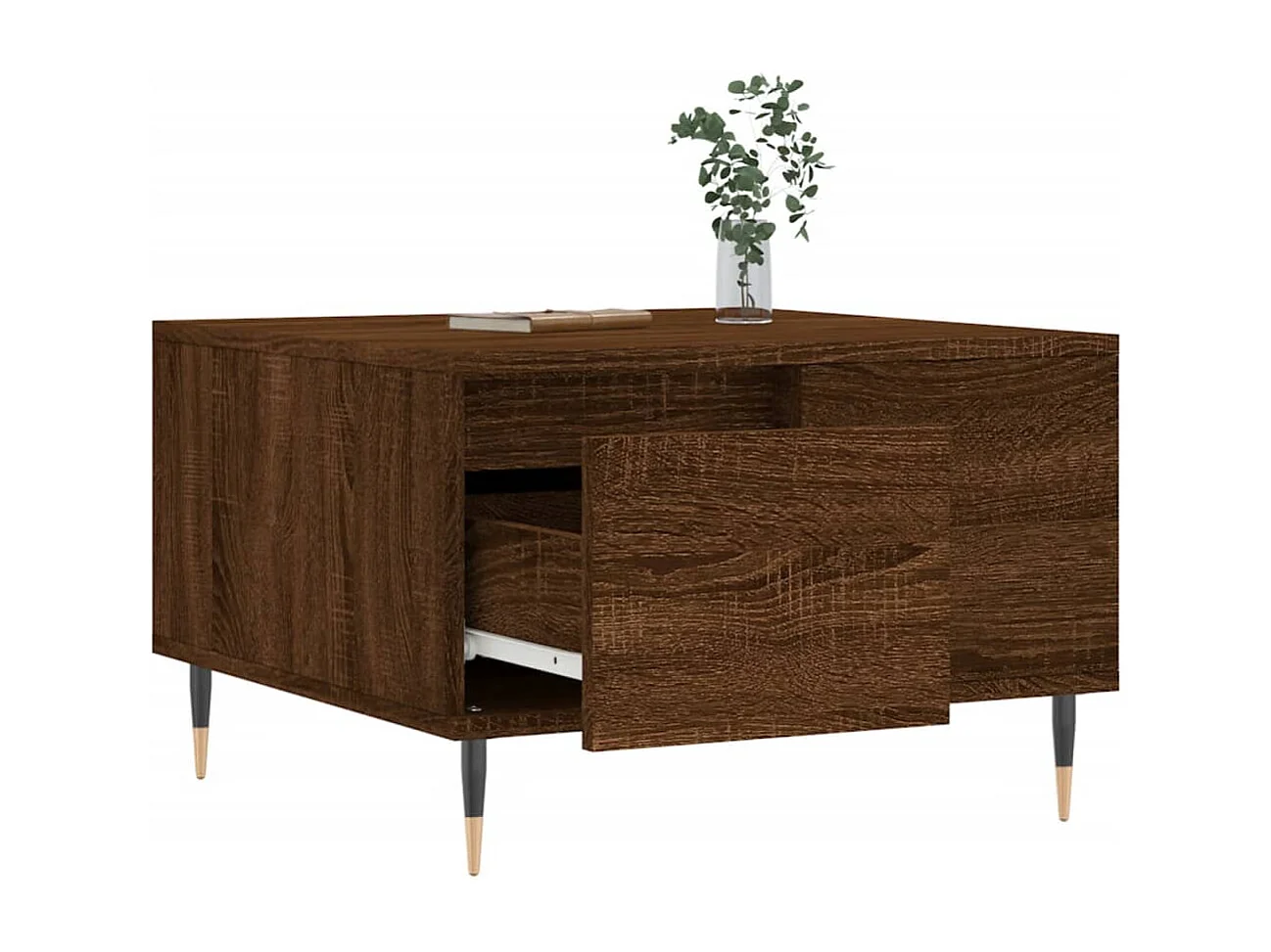 Table basse chêne marron 55x55x36,5 cm bois d'ingénierie