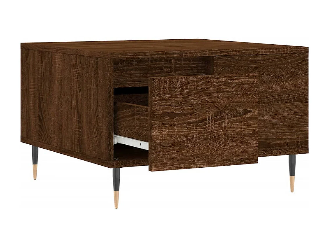 Table basse chêne marron 55x55x36,5 cm bois d'ingénierie