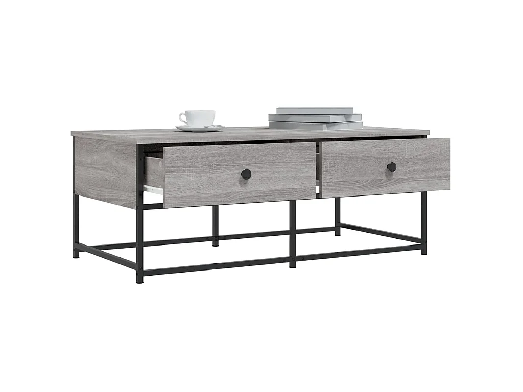 Mesa de centro cinza Gold Sonoma 100x51x40 cm madeira projetada