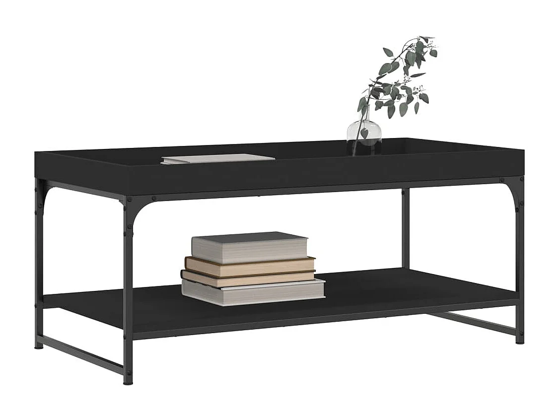 Table basse noir 100x49x45 cm bois d'ingénierie