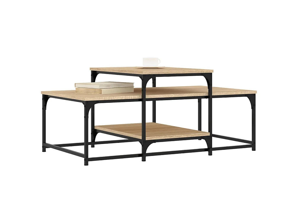 Mesa de centro roble Sonoma Gold 102x60x45 cm madera contrachapada