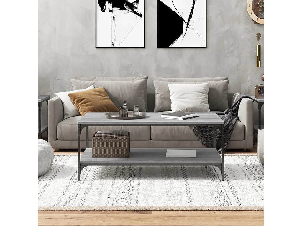 Gold Sonoma grijze salontafel 80x50x40 cm Bewerkt hout
