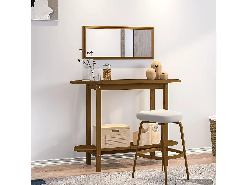Table console Marron miel 110x40x80 cm Bois massif de pin