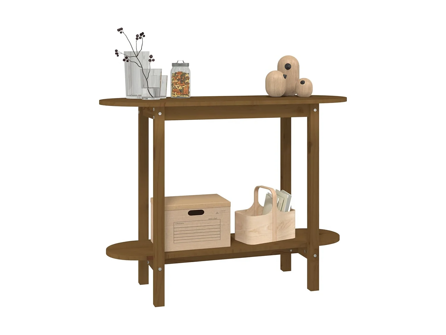 Table console Marron miel 110x40x80 cm Bois massif de pin