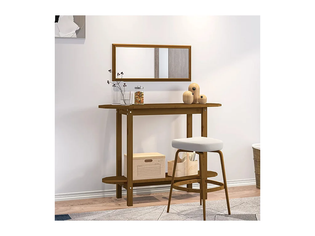Gold Console tafel Honingbruin 110x40x80 cm Massief grenenhout