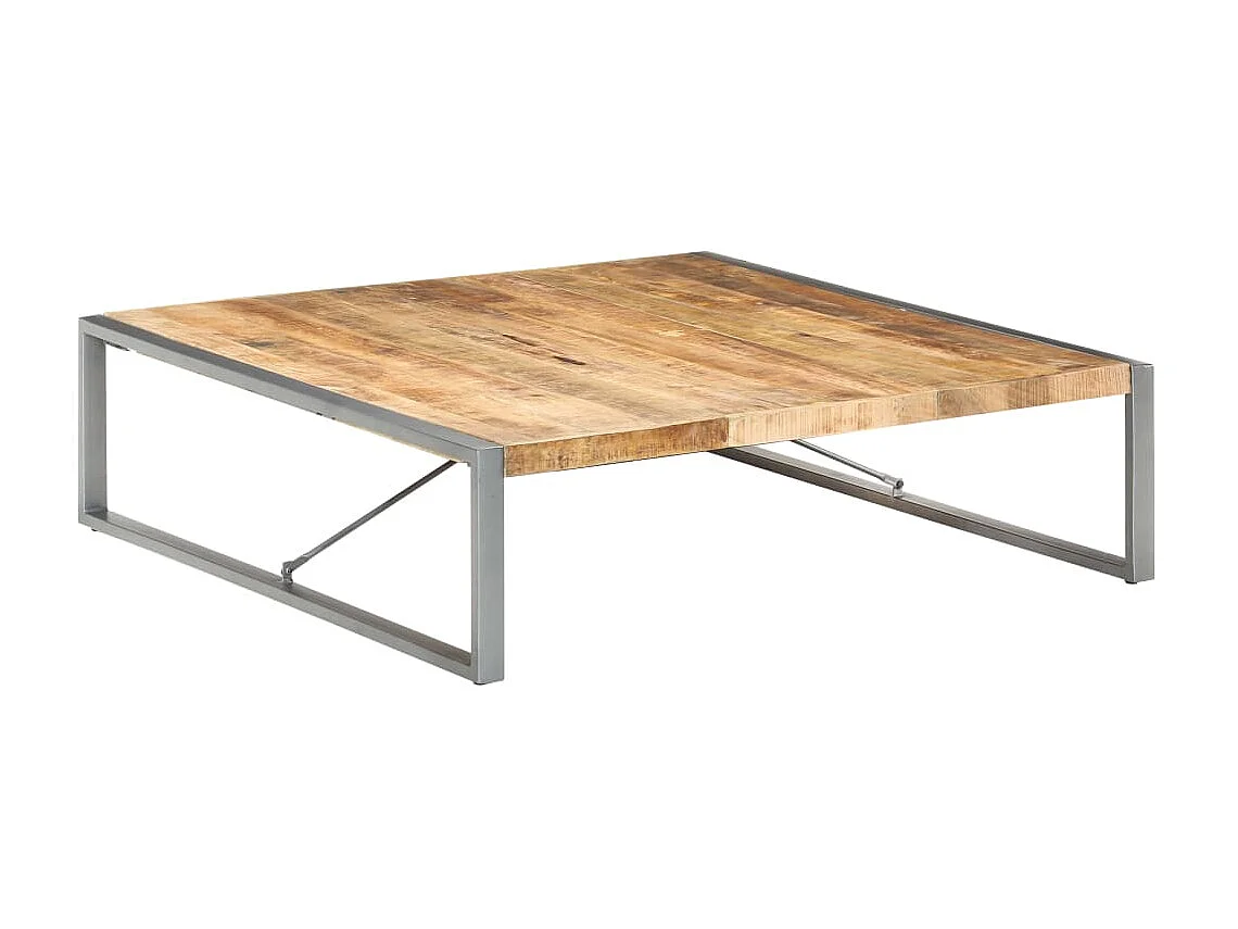 Mesa de centro dourada 140x140x40 cm Madeira de mangueira crua