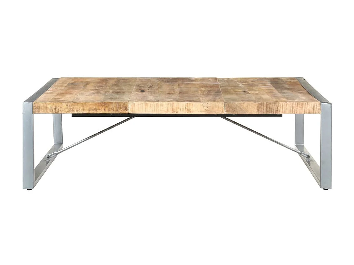 Mesa de centro dourada 140x140x40 cm Madeira de mangueira crua