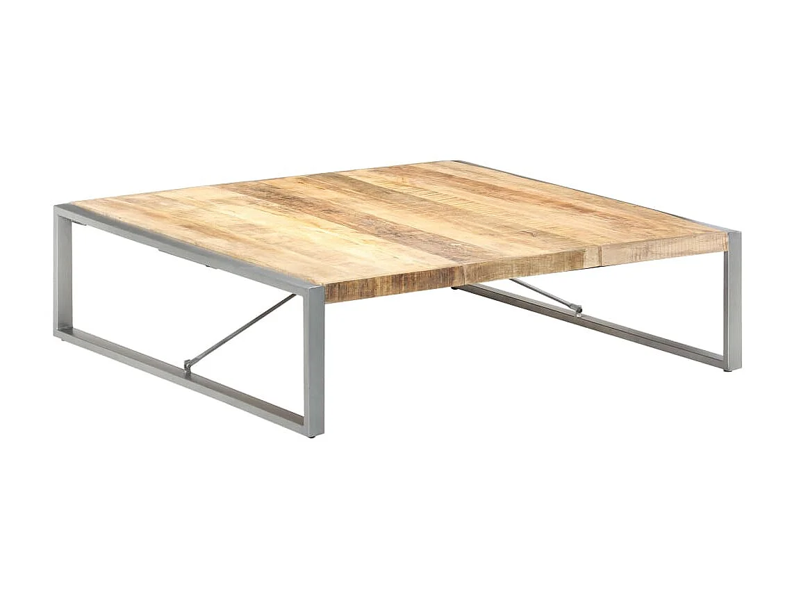 Mesa de centro dourada 140x140x40 cm Madeira de mangueira crua