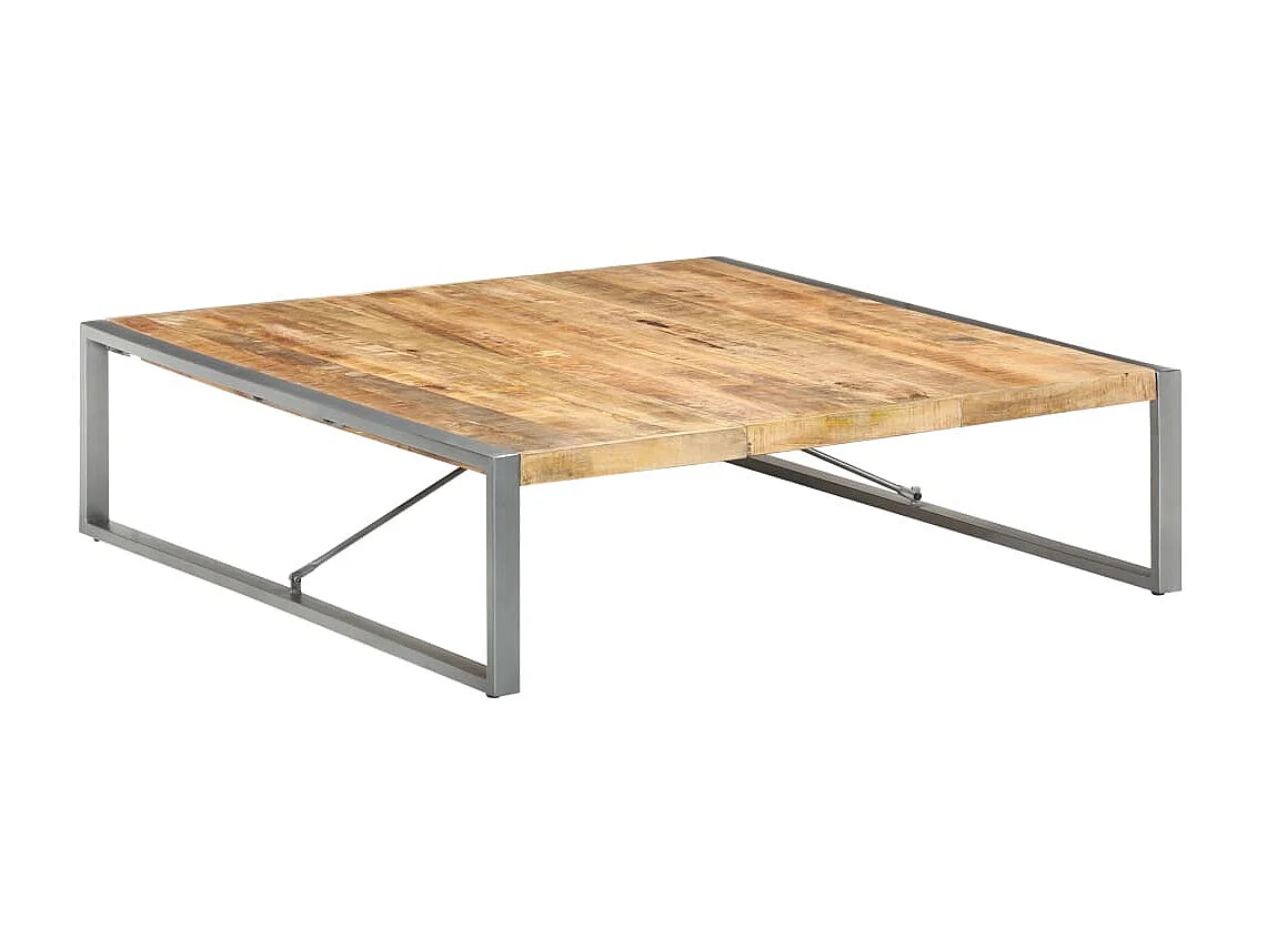 Mesa de centro dourada 140x140x40 cm Madeira de mangueira crua