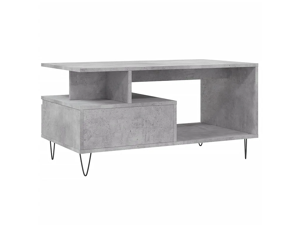 Gold Salontafel Betongrijs 90x49x45 cm Bewerkt hout