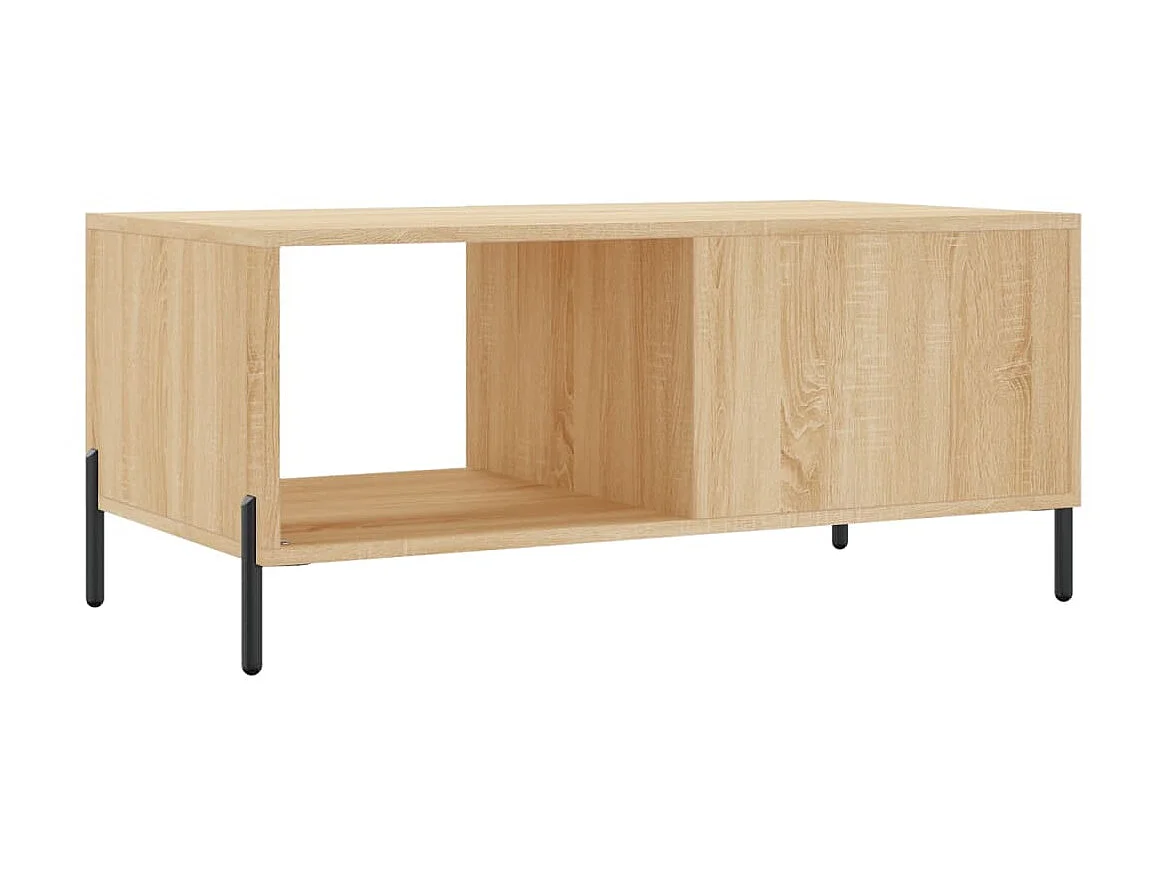 Mesa de centro em carvalho Sonoma dourado 90x50x40 cm madeira projetada