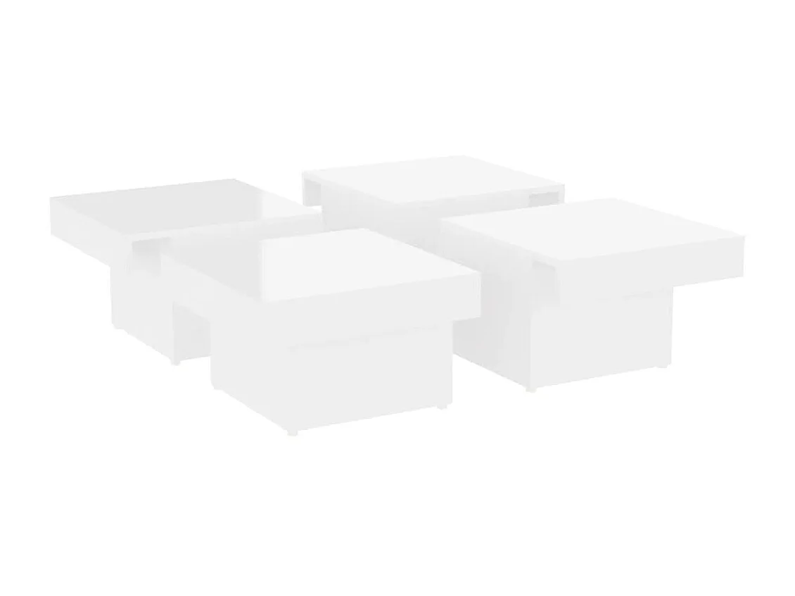 Tavolino Gold Bianco lucido 90x90x28 cm Truciolare