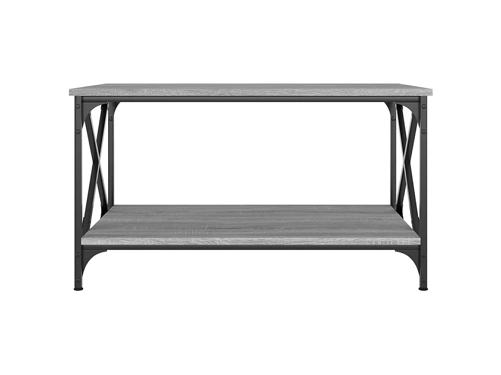 Gouden Sonoma grijze salontafel 80x50x45 cm Bewerkt hout en ijzer