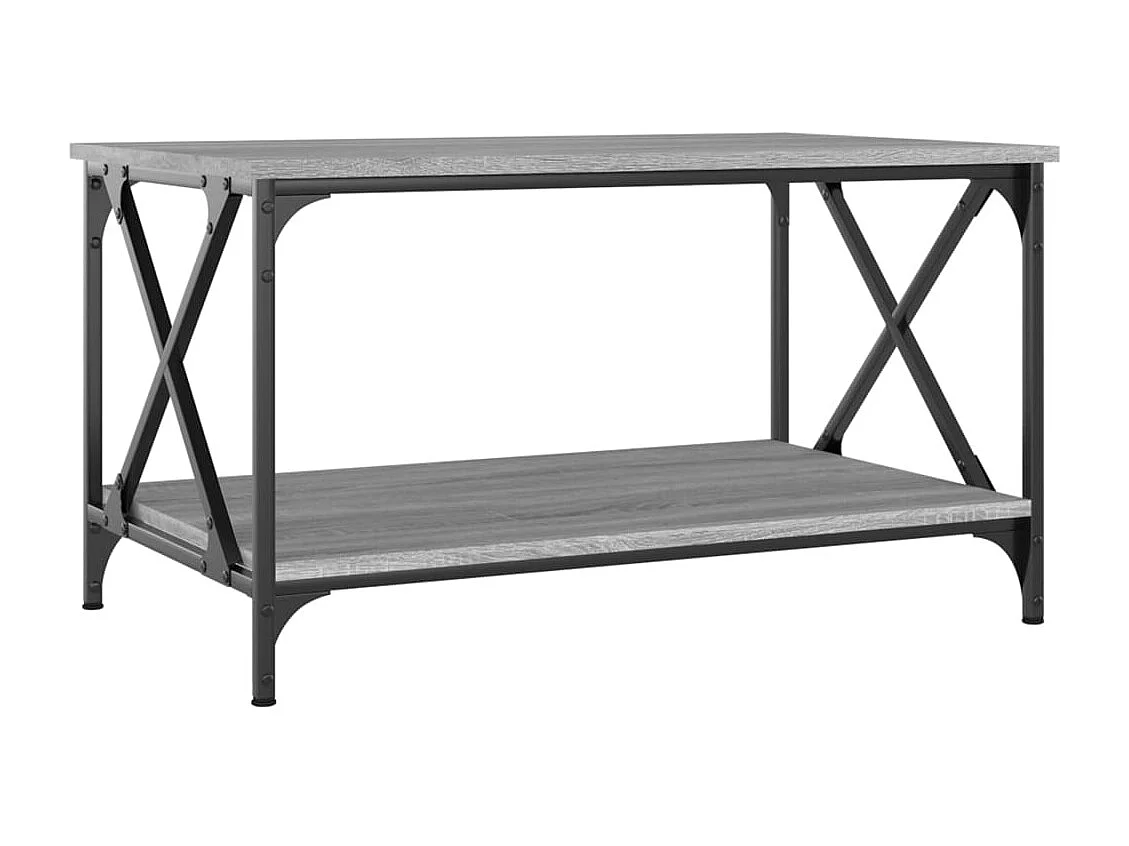Table basse Sonoma gris 80x50x45 cm Bois d'ingénierie et fer
