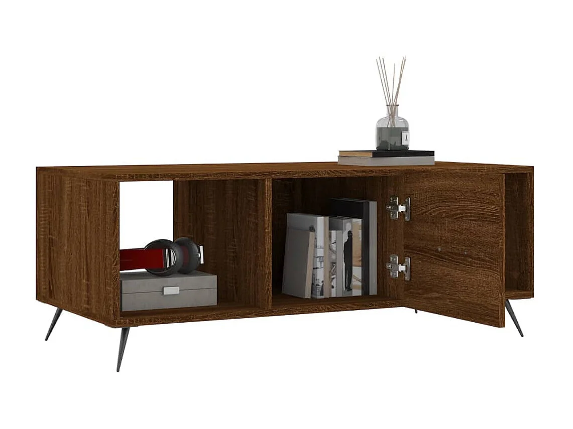 Goudbruin eiken salontafel 102x50x40 cm samengesteld hout