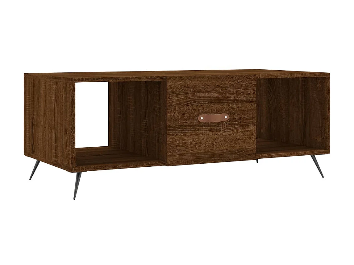 Mesa de centro roble Gold Brown 102x50x40 cm madera contrachapada