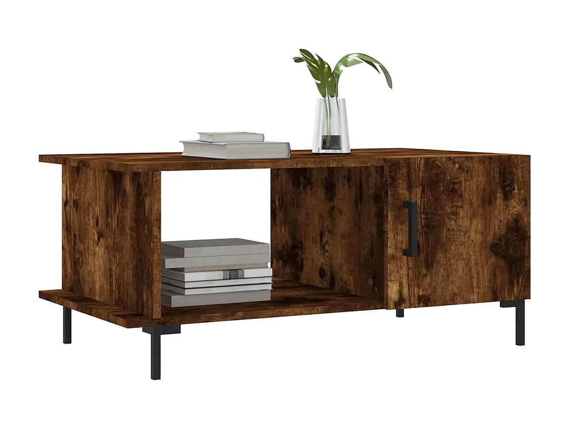 Goud Gerookt eiken salontafel 90x50x40 cm samengesteld hout