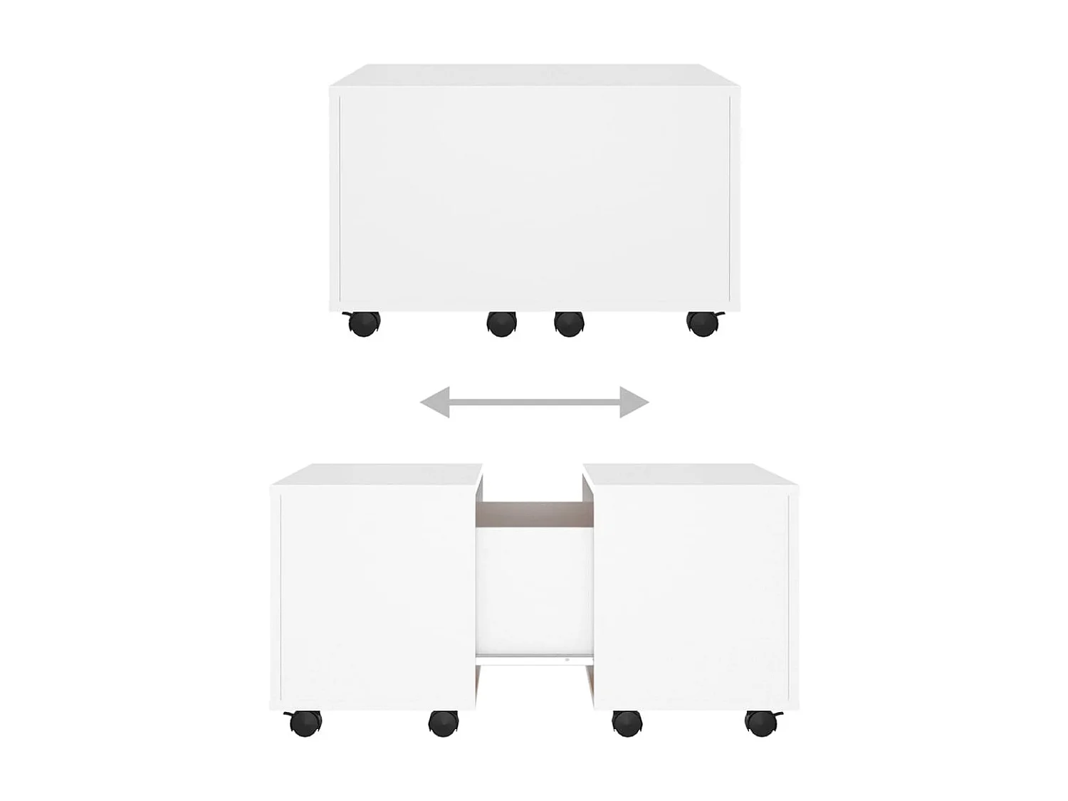 Tavolino Gold Bianco 60x60x38 cm Truciolare