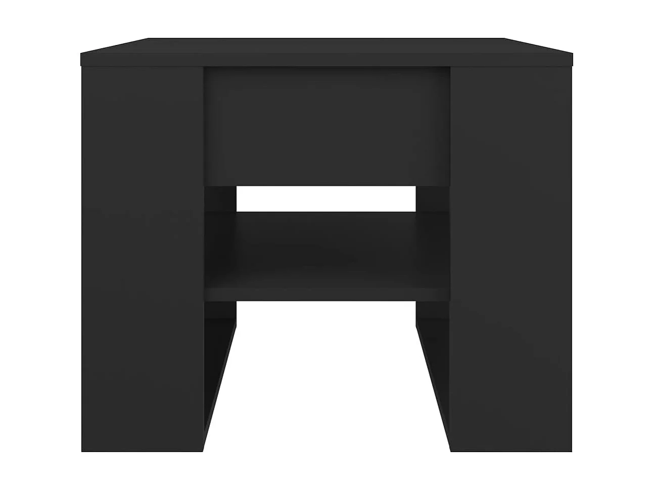 Gold Salontafel Zwart 55,5x55x45 cm Bewerkt hout