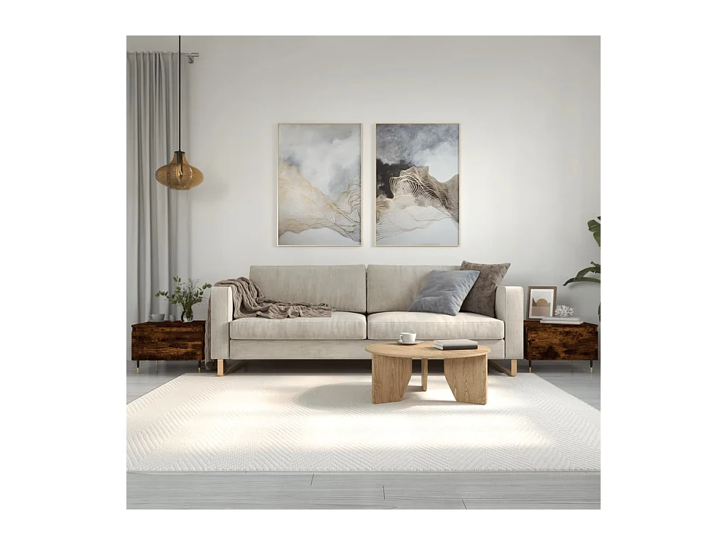 Tavolini Gold 2 pezzi in rovere affumicato 50x46x35 cm in multistrato