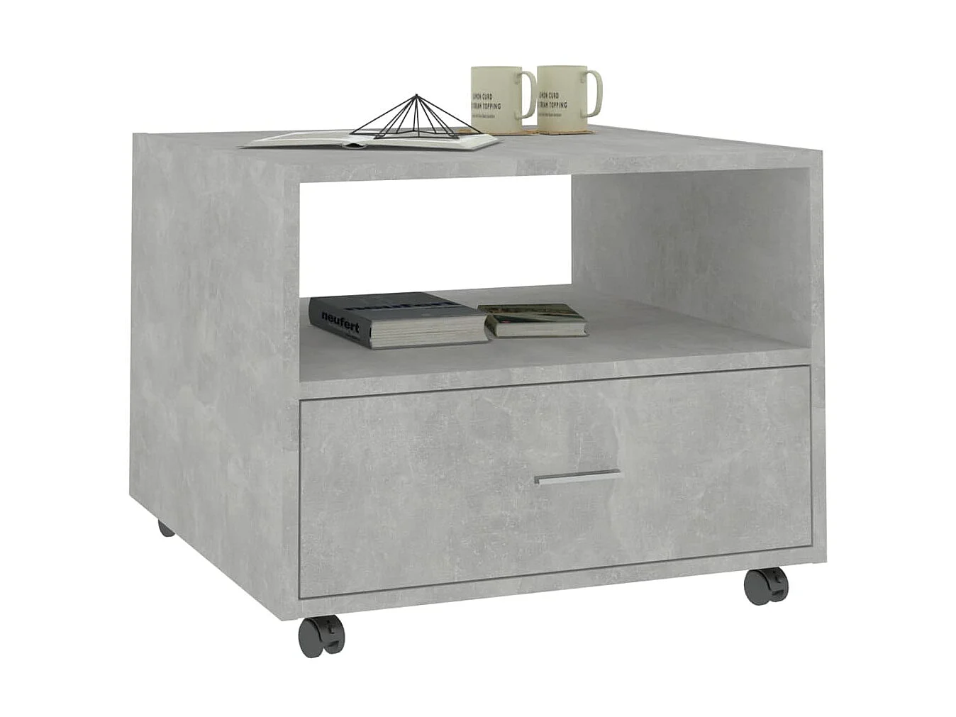 Tavolino Grigio cemento 55x55x40 cm MDF