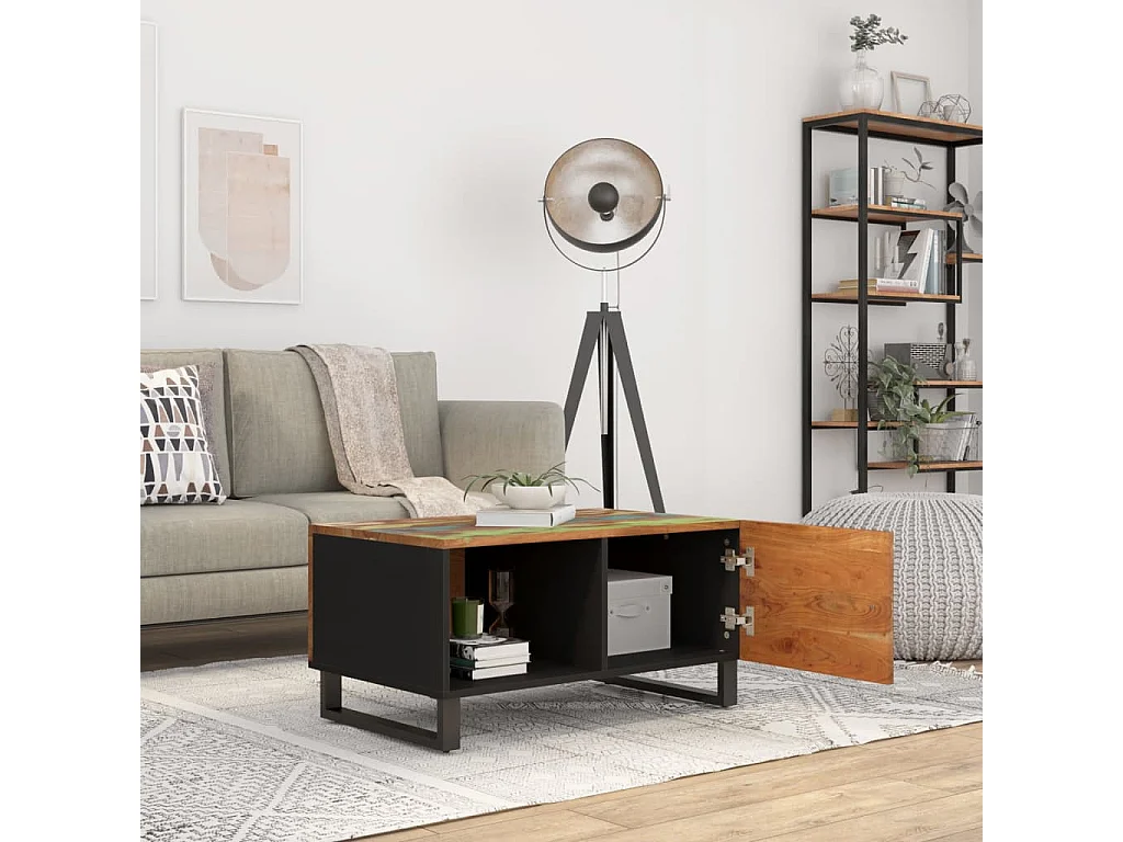 Salontafel 80x50x40 cm Teruggewonnen en bewerkt hout