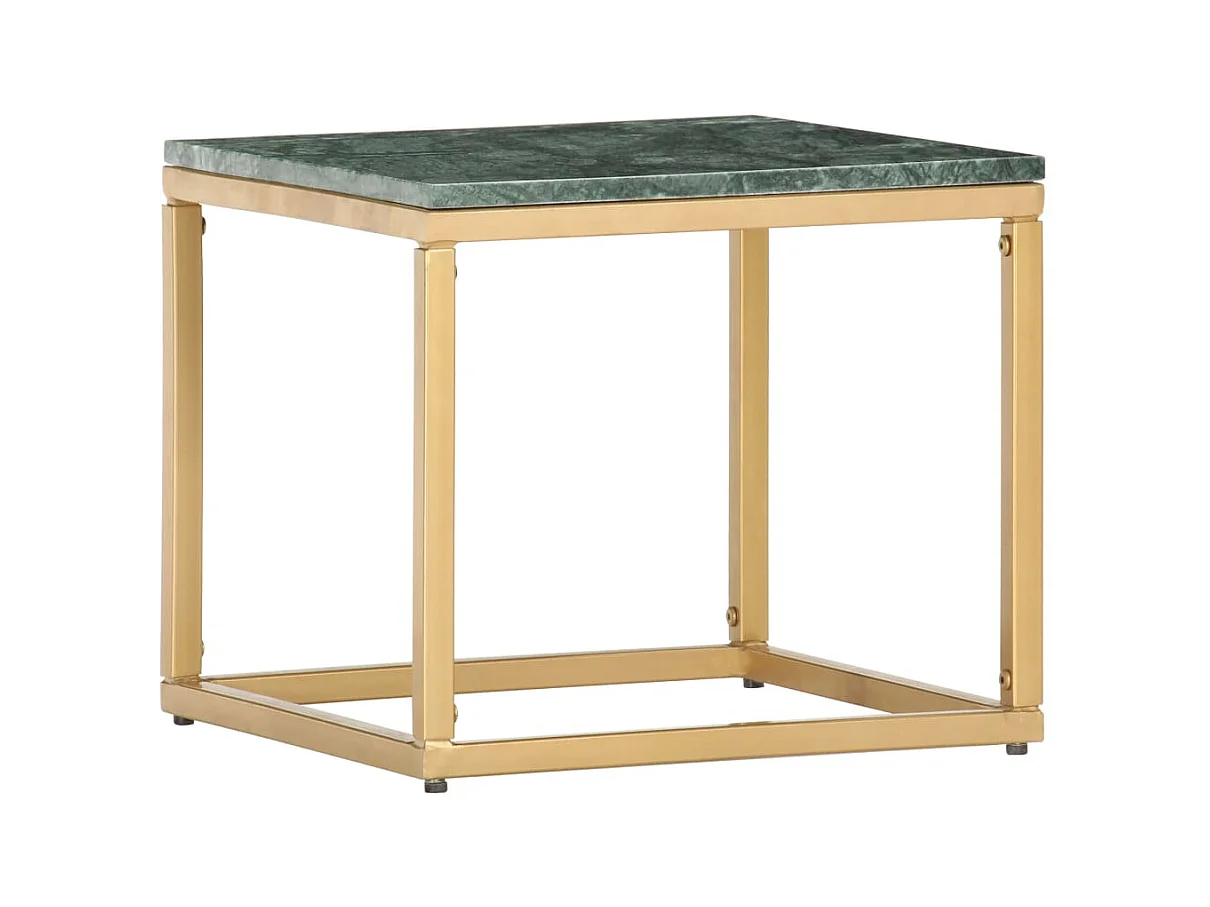 Tavolino Verde 40x40x35 cm Vera pietra e struttura in marmo